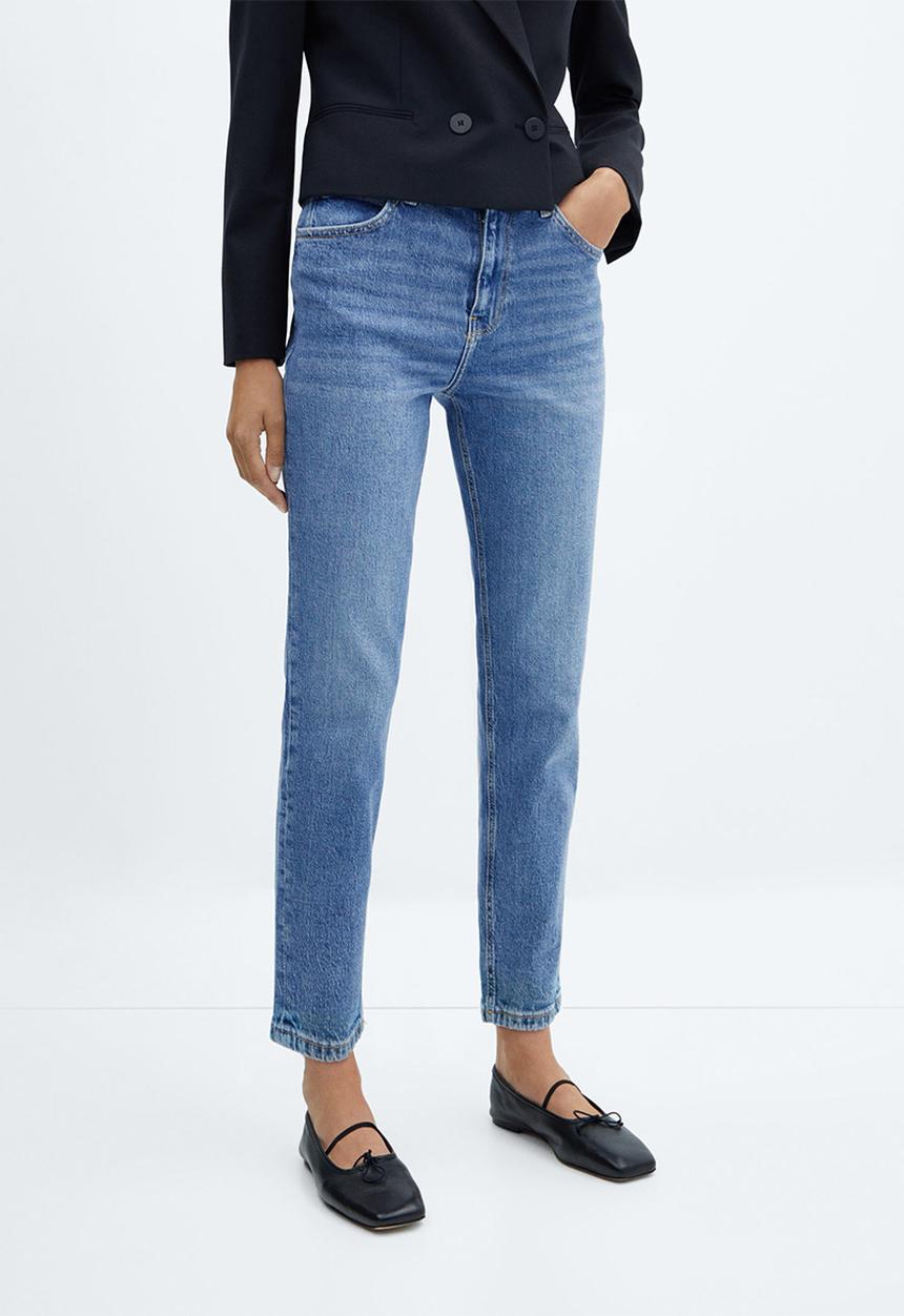 MANGO - Jeans newmom - open blue