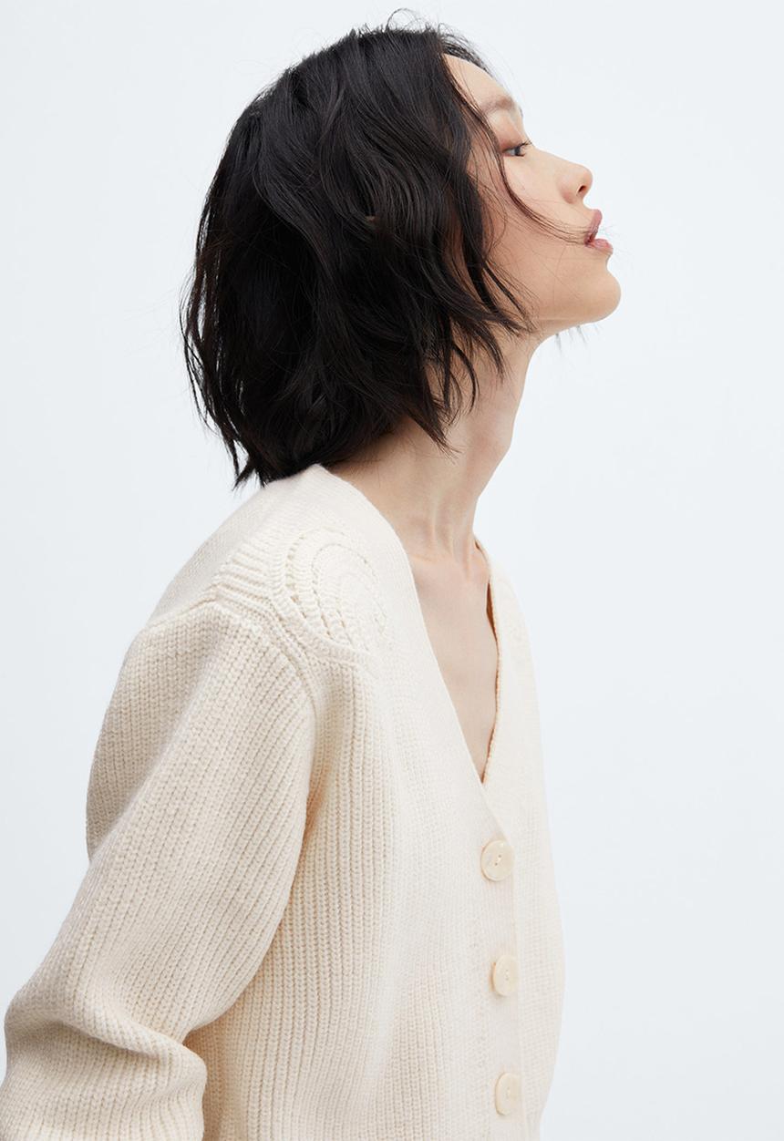 MANGO - Cardigan caracola - light beige