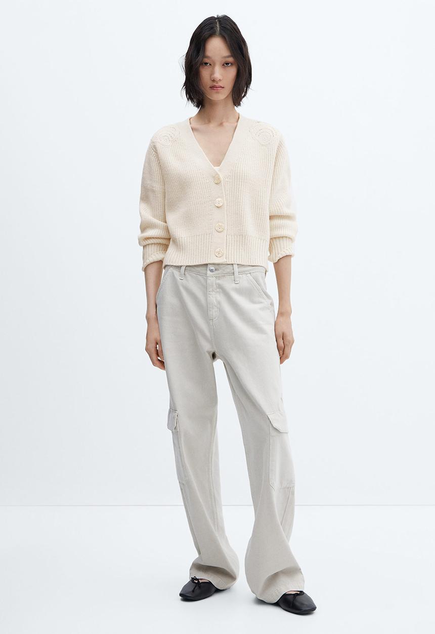 MANGO - Cardigan caracola - light beige