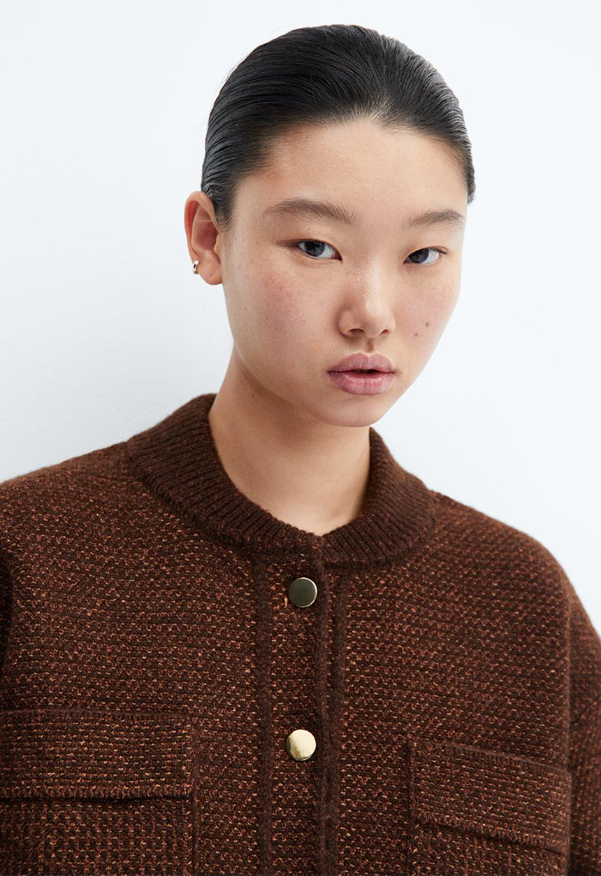 MANGO - Cardigan chase - brown