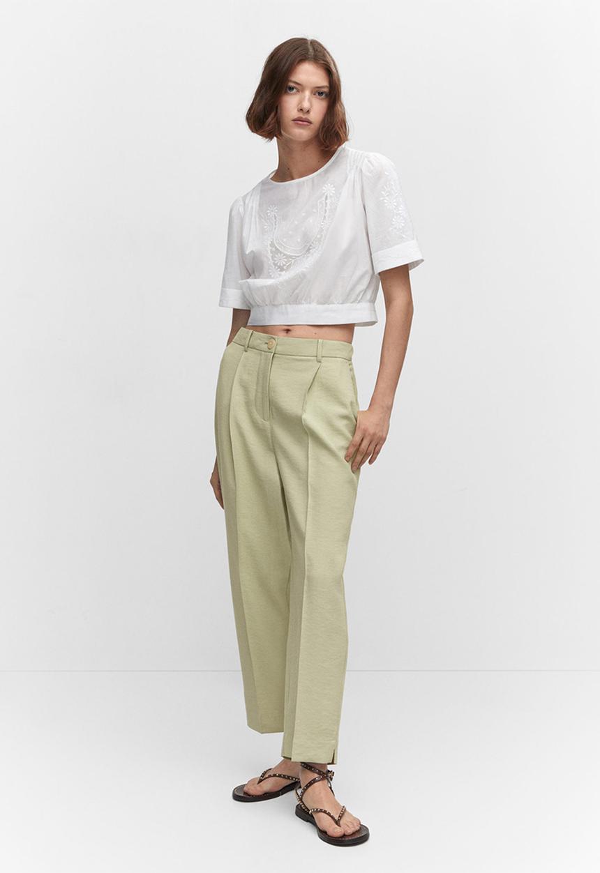 MANGO - Plus trousers bruno - light/ pastel green