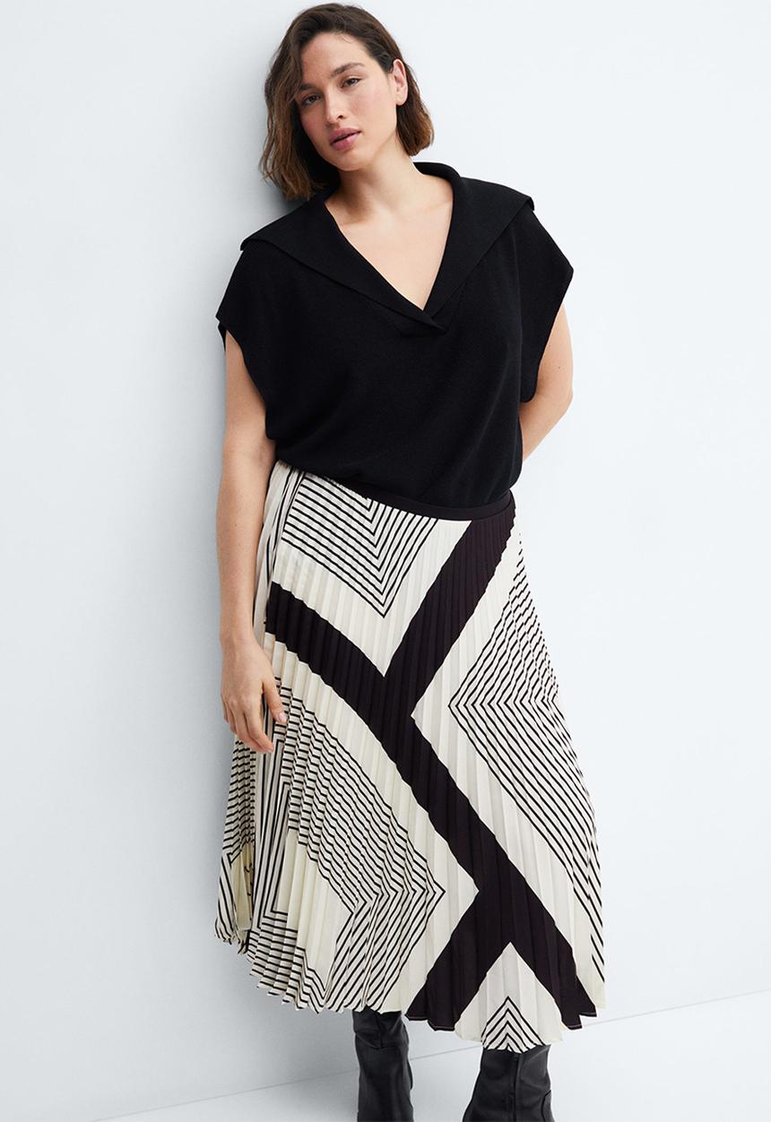 MANGO - Plus skirt lana - light beige
