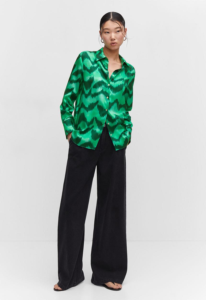 MANGO - Shirt medal - green