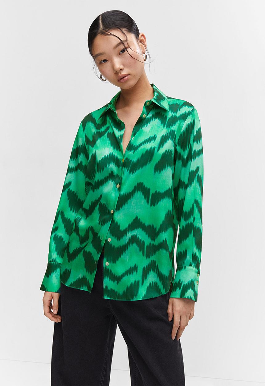 MANGO - Shirt medal - green
