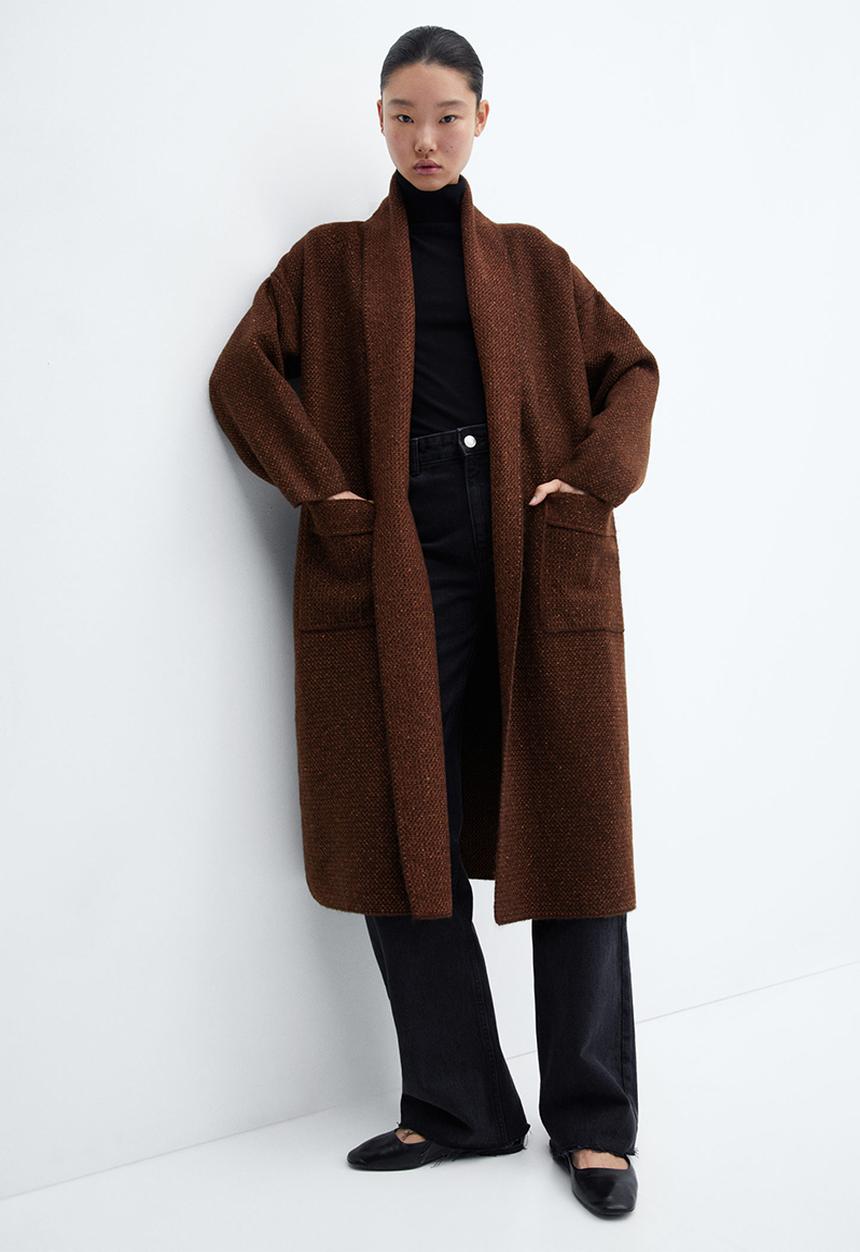 MANGO - Coat chasey - brown