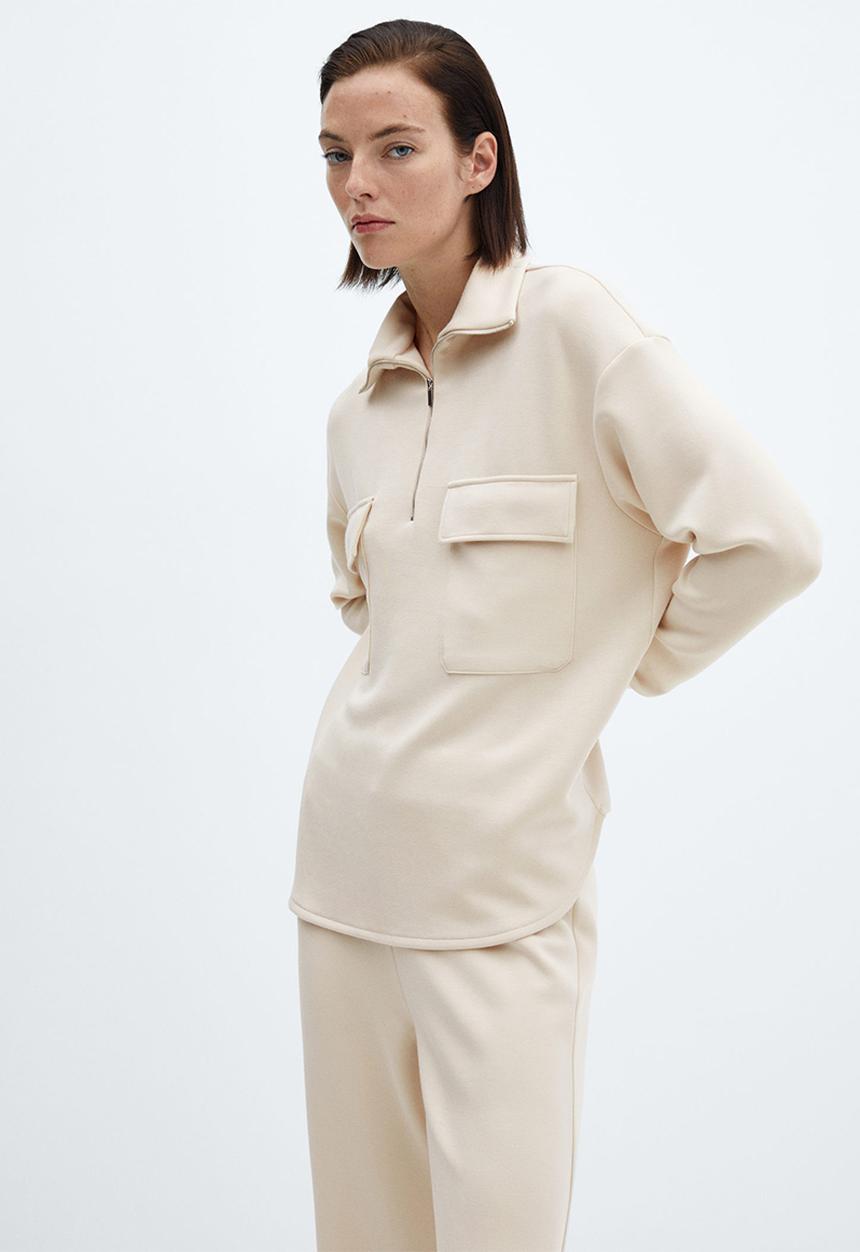 MANGO - Sweatshirt nei - light beige