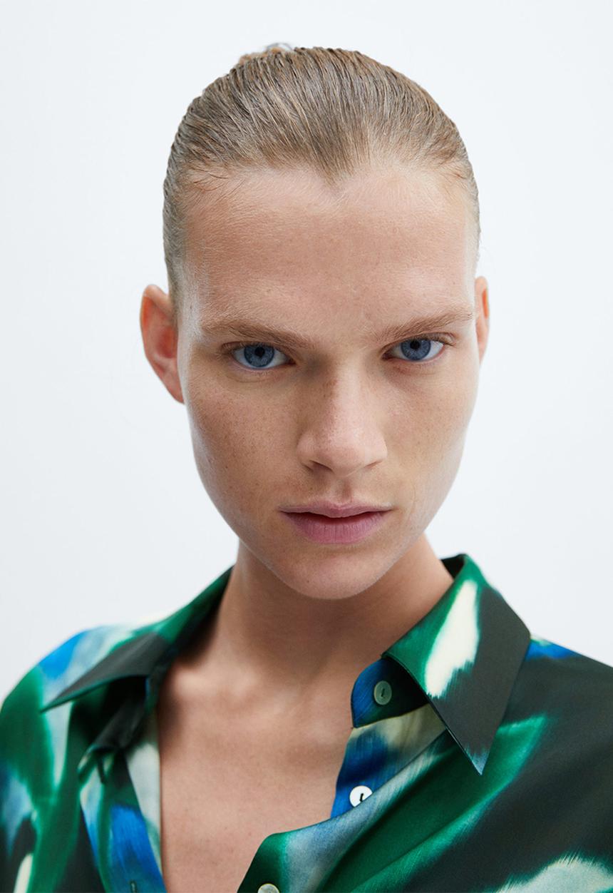 MANGO - Shirt guillem - green