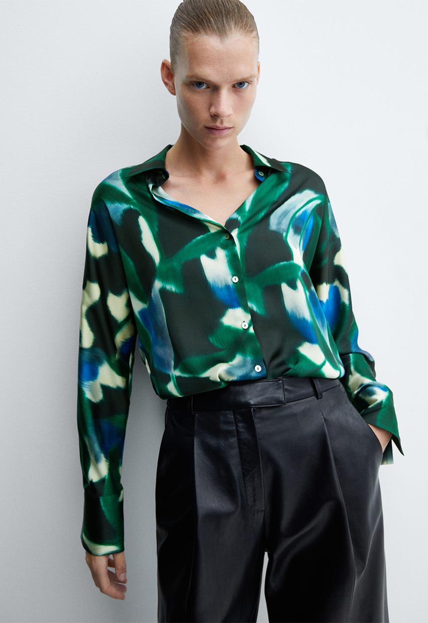 MANGO - Shirt guillem - green