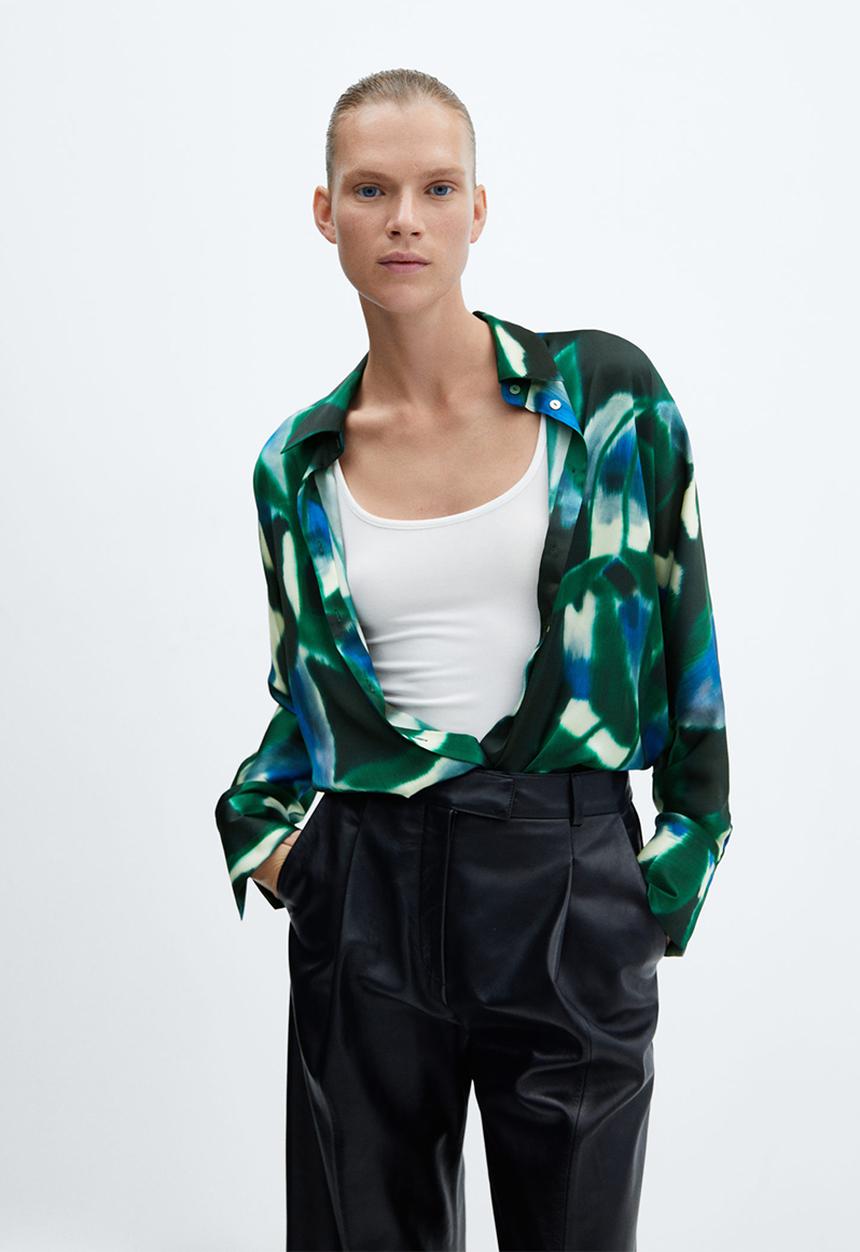 MANGO - Shirt guillem - green