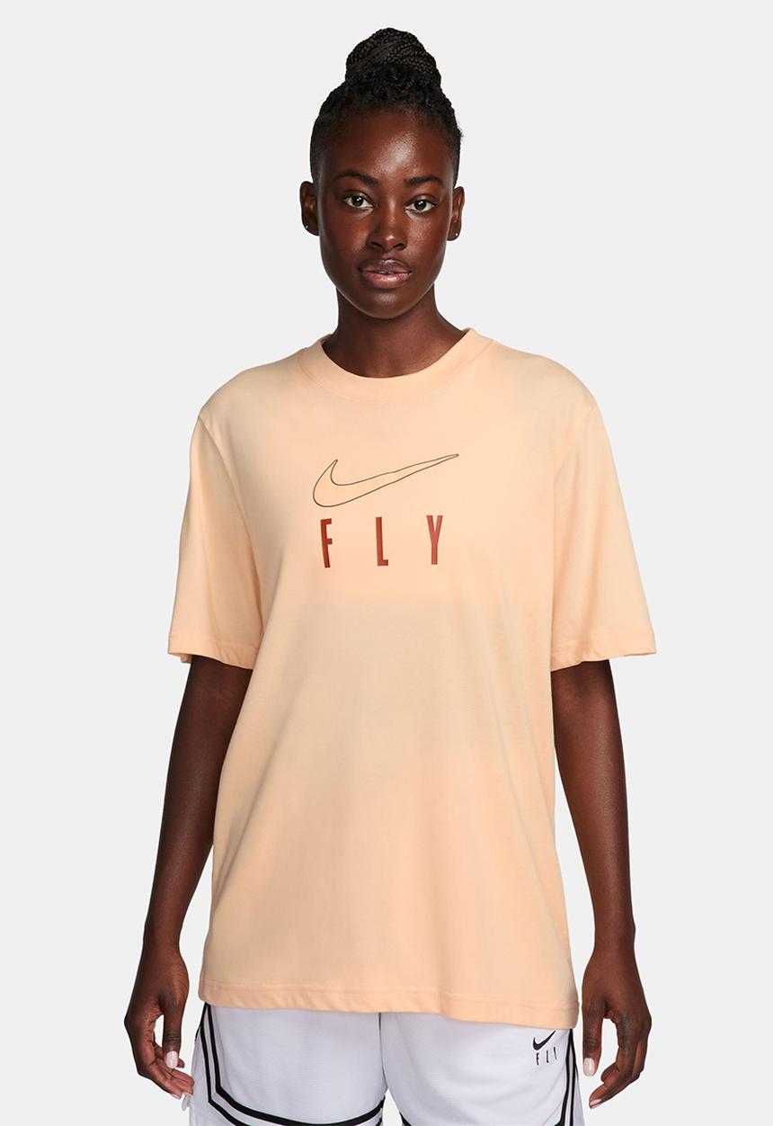 Nike - W nk df tee swoosh fly bf - peach