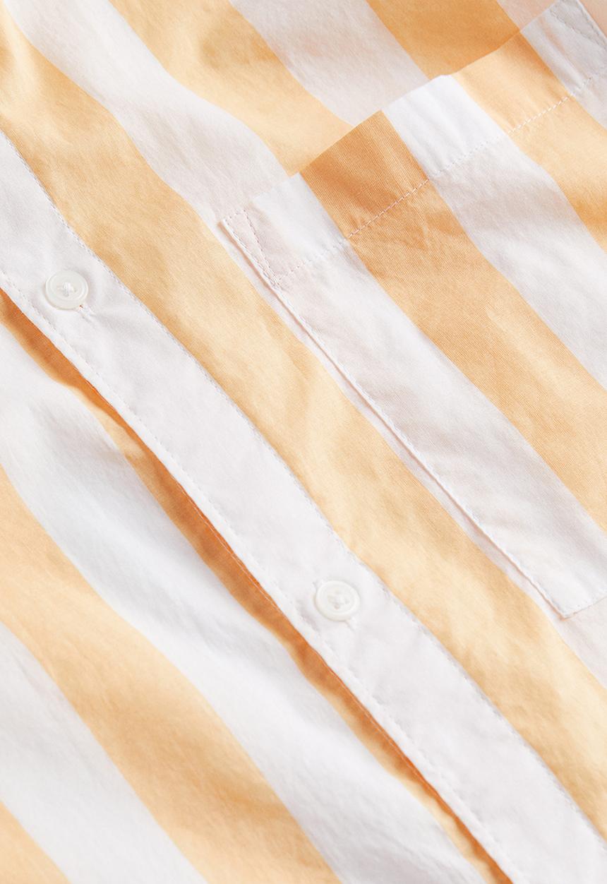 H&M - Cotton shirt regular fit - yellow white striped