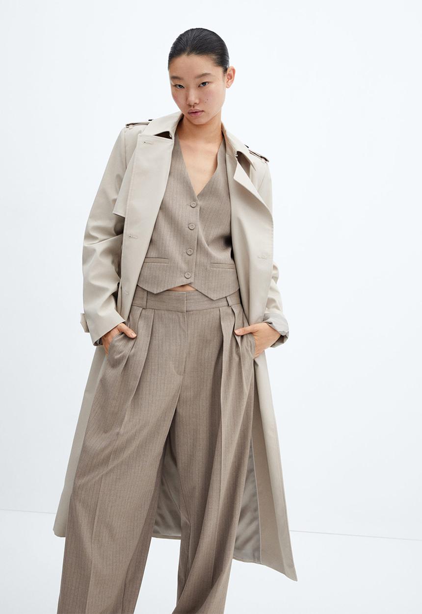 MANGO - Trousers victoria - medium brown