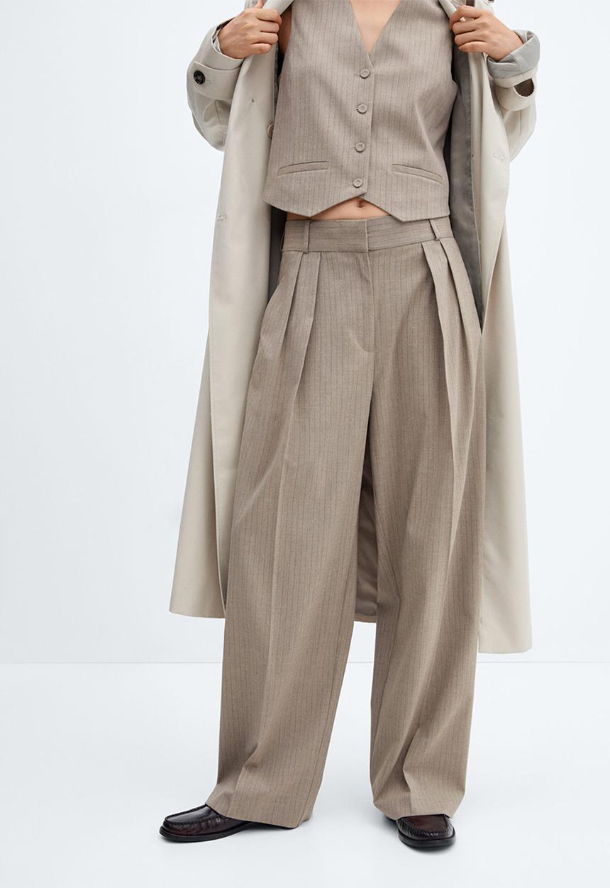 MANGO - Trousers victoria - medium brown
