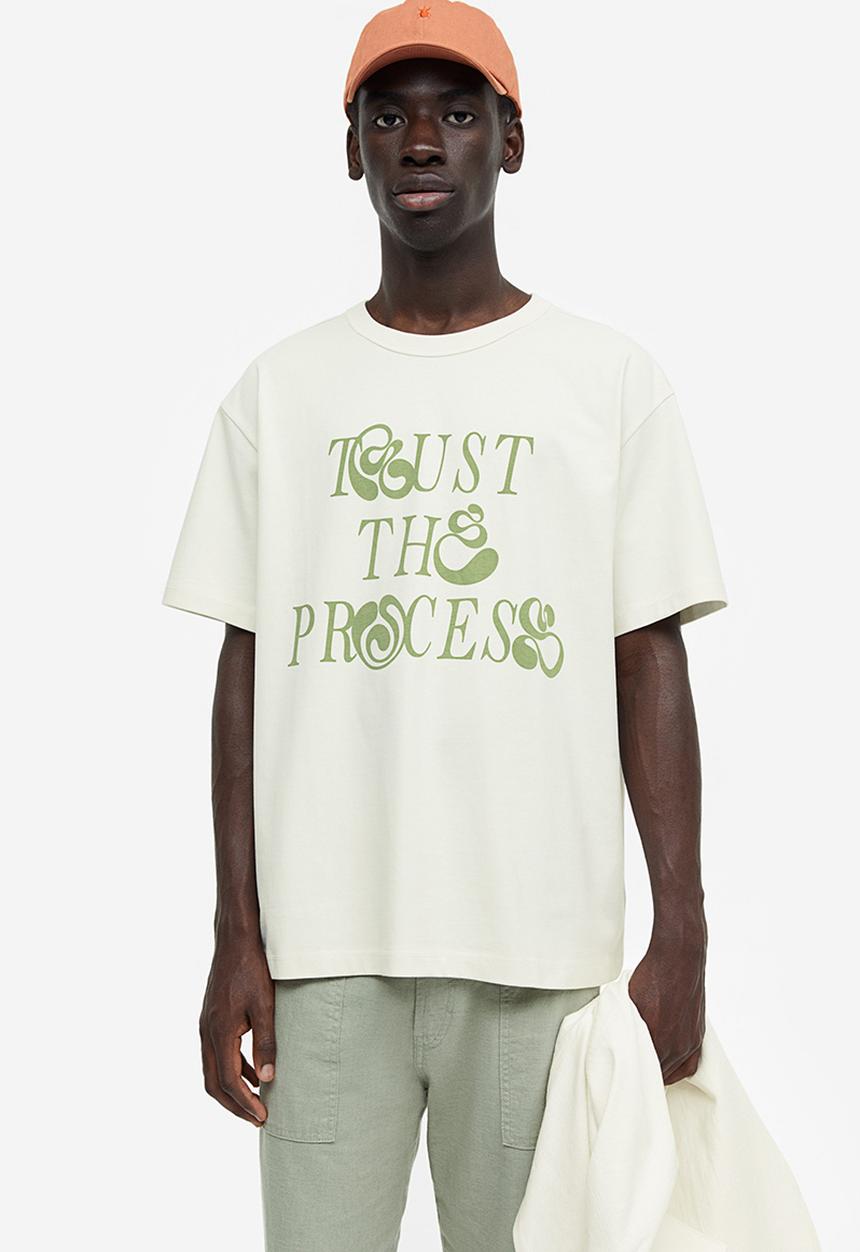 H&M - Coolmax® relaxed fit T-shirt - white trust the process