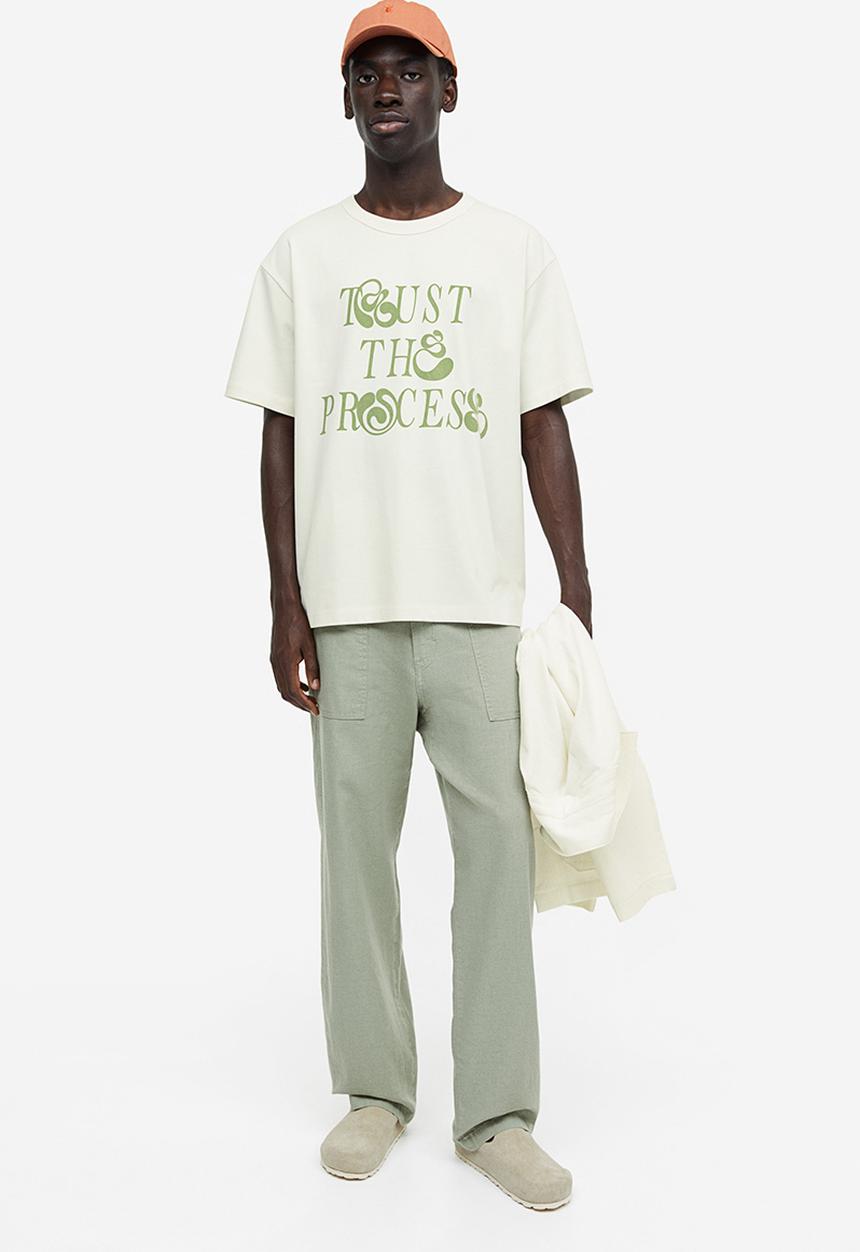 H&M - Coolmax® relaxed fit T-shirt - white trust the process