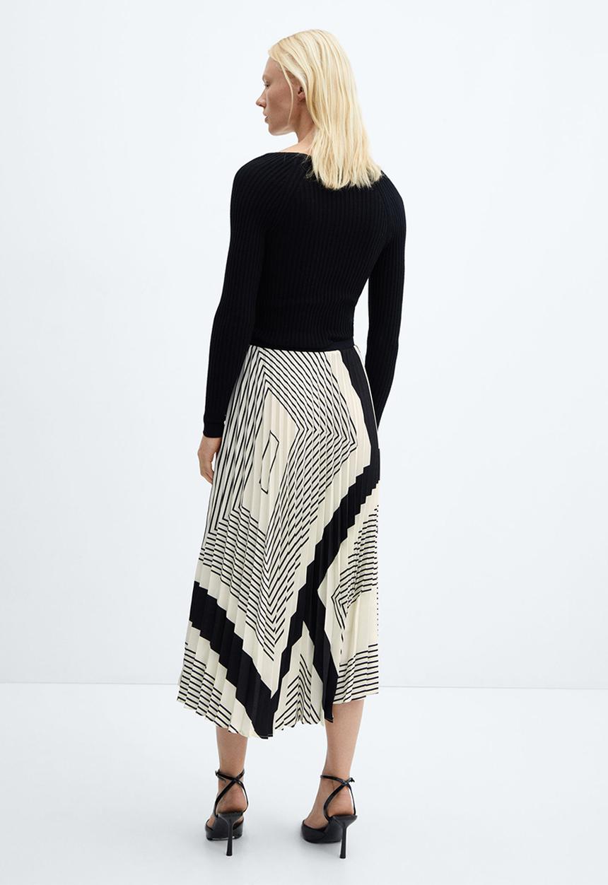 MANGO - Skirt lana - light beige