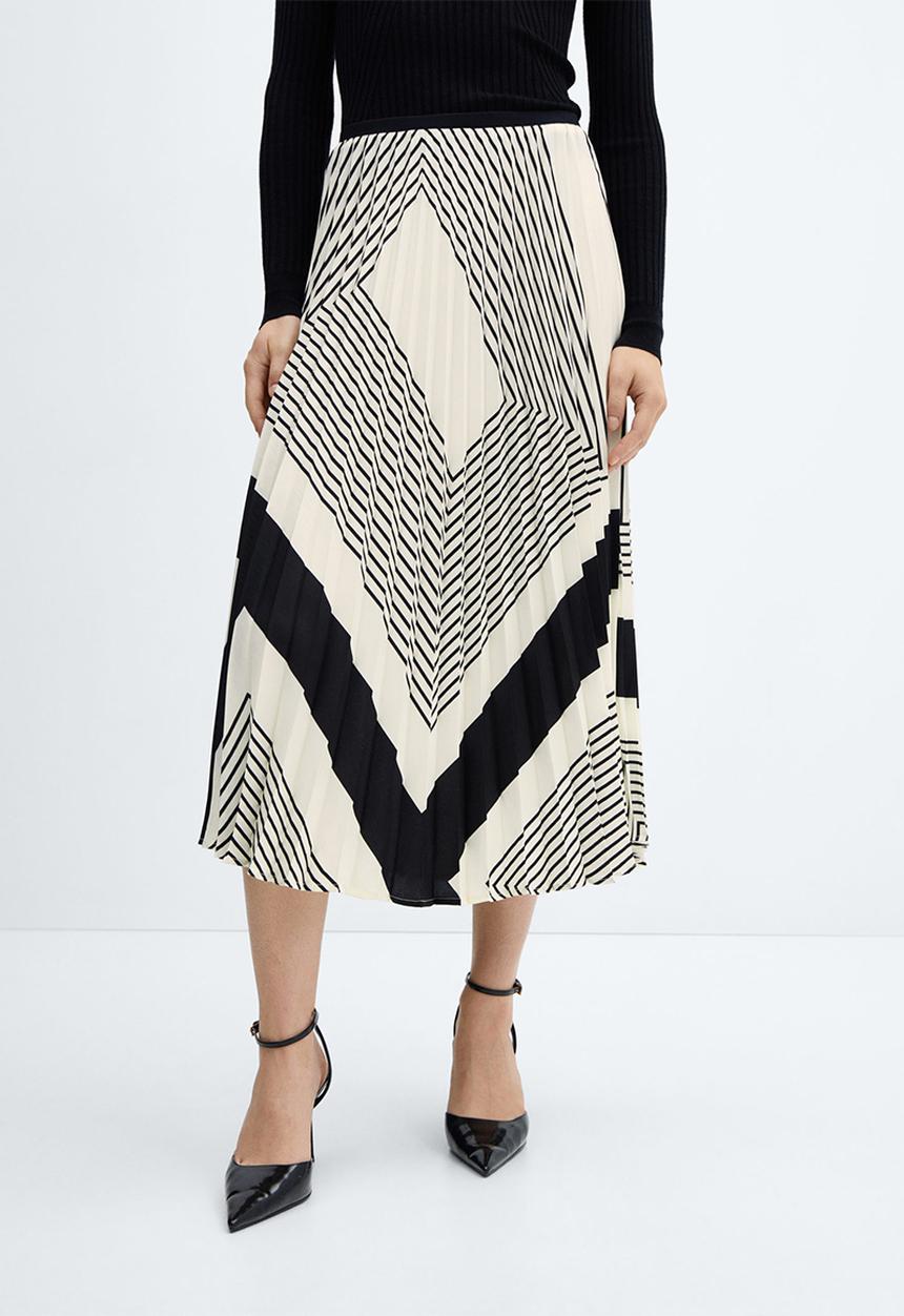 MANGO - Skirt lana - light beige