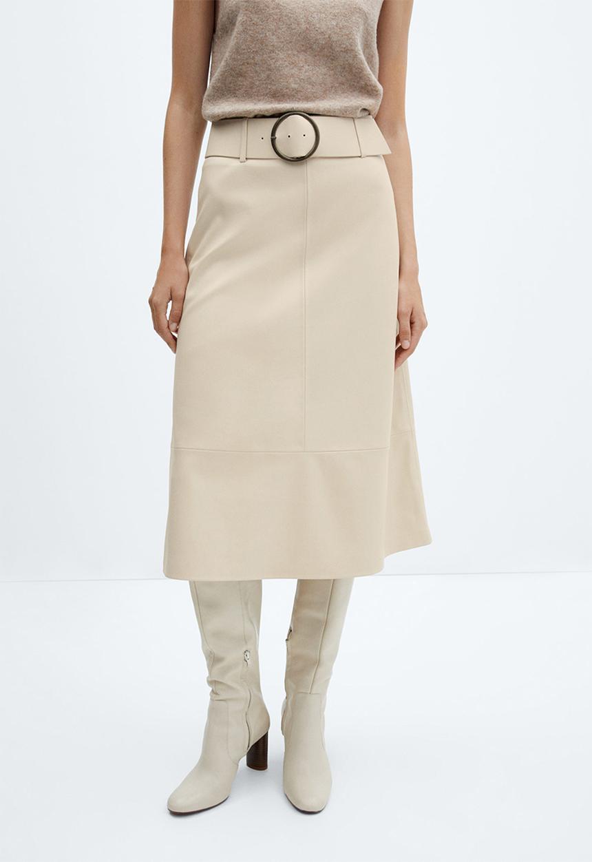 MANGO - Skirt paros - light beige