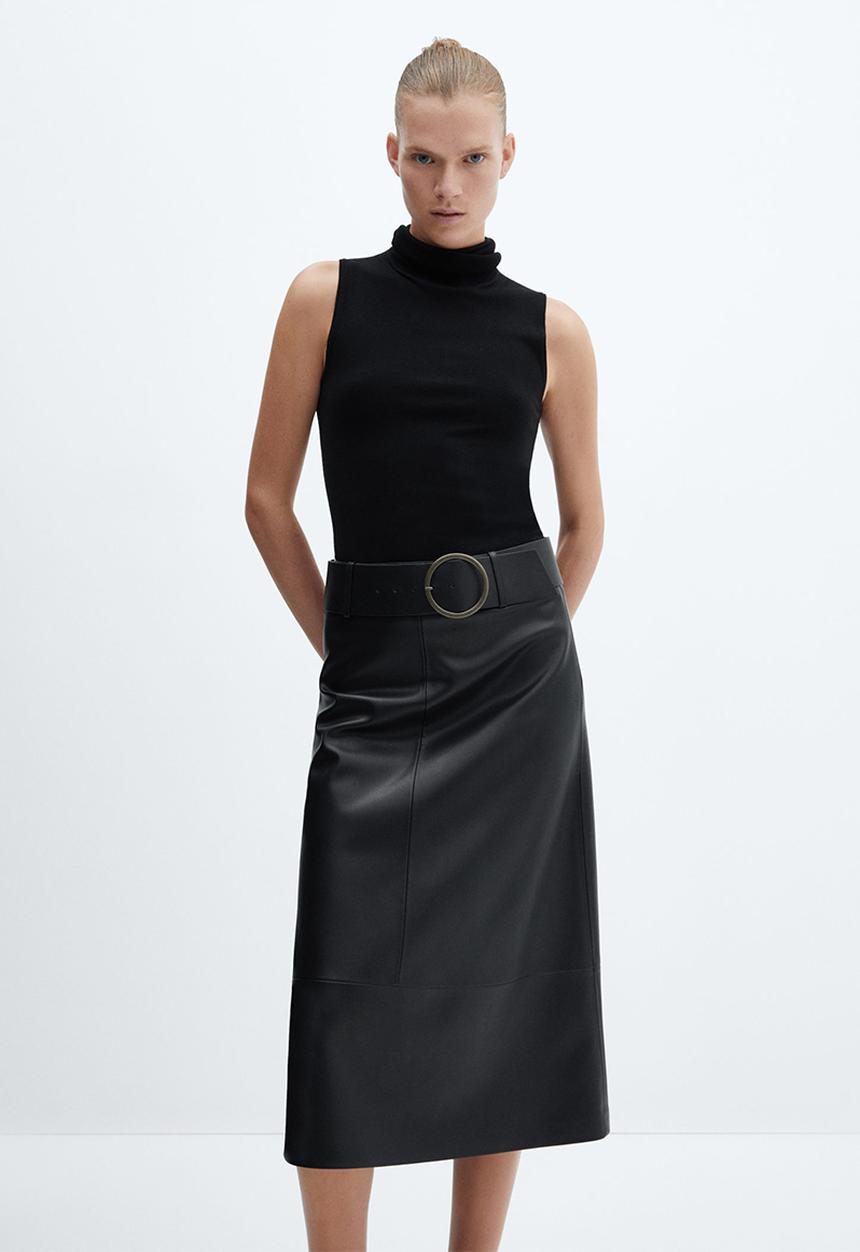 MANGO - Skirt paros - black