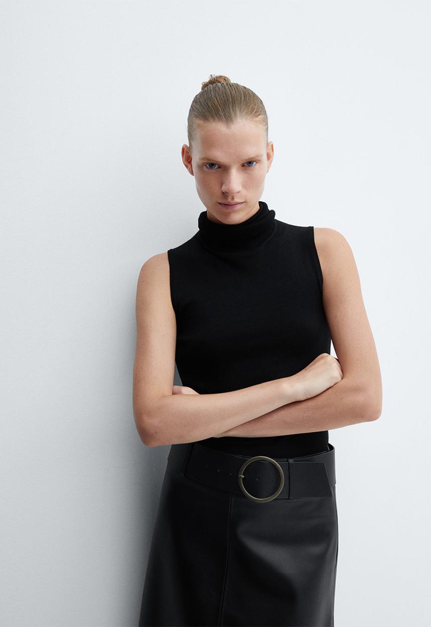 MANGO - Skirt paros - black