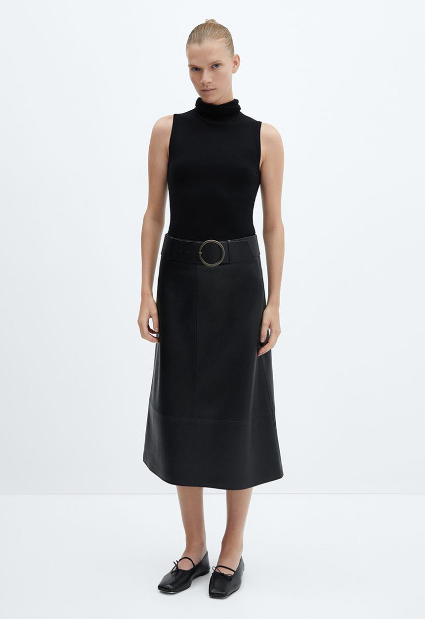 MANGO - Skirt paros - black