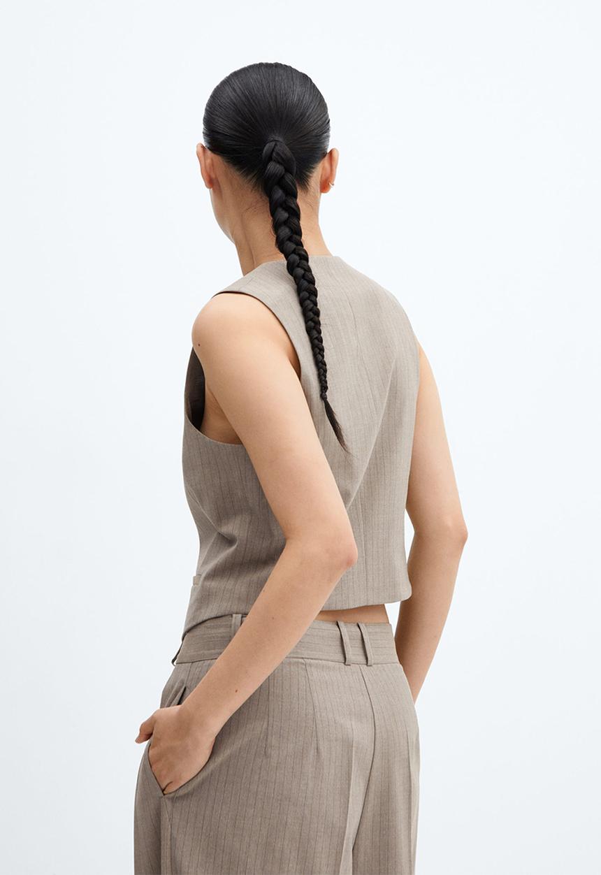 MANGO - Waistcoat victoria - medium brown