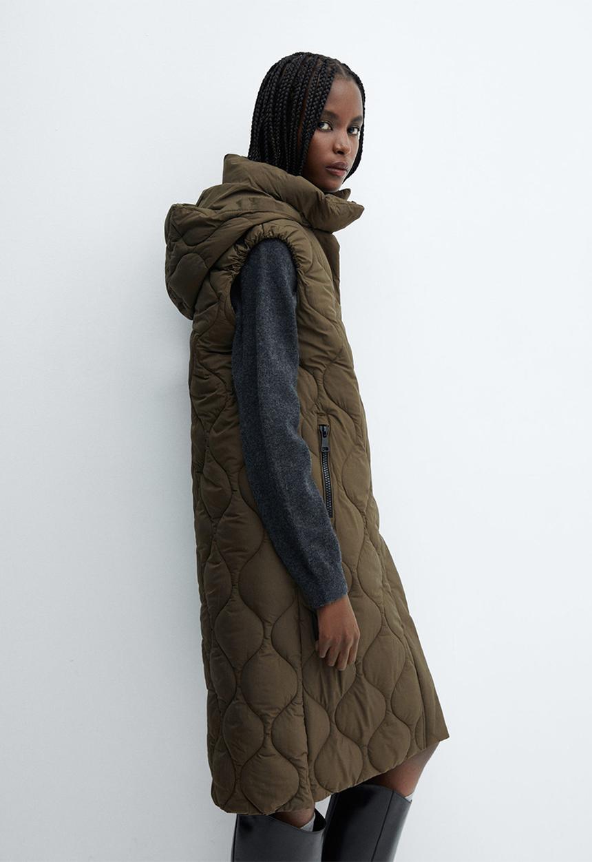 MANGO - Waistcoat borrasca - beige/khaki