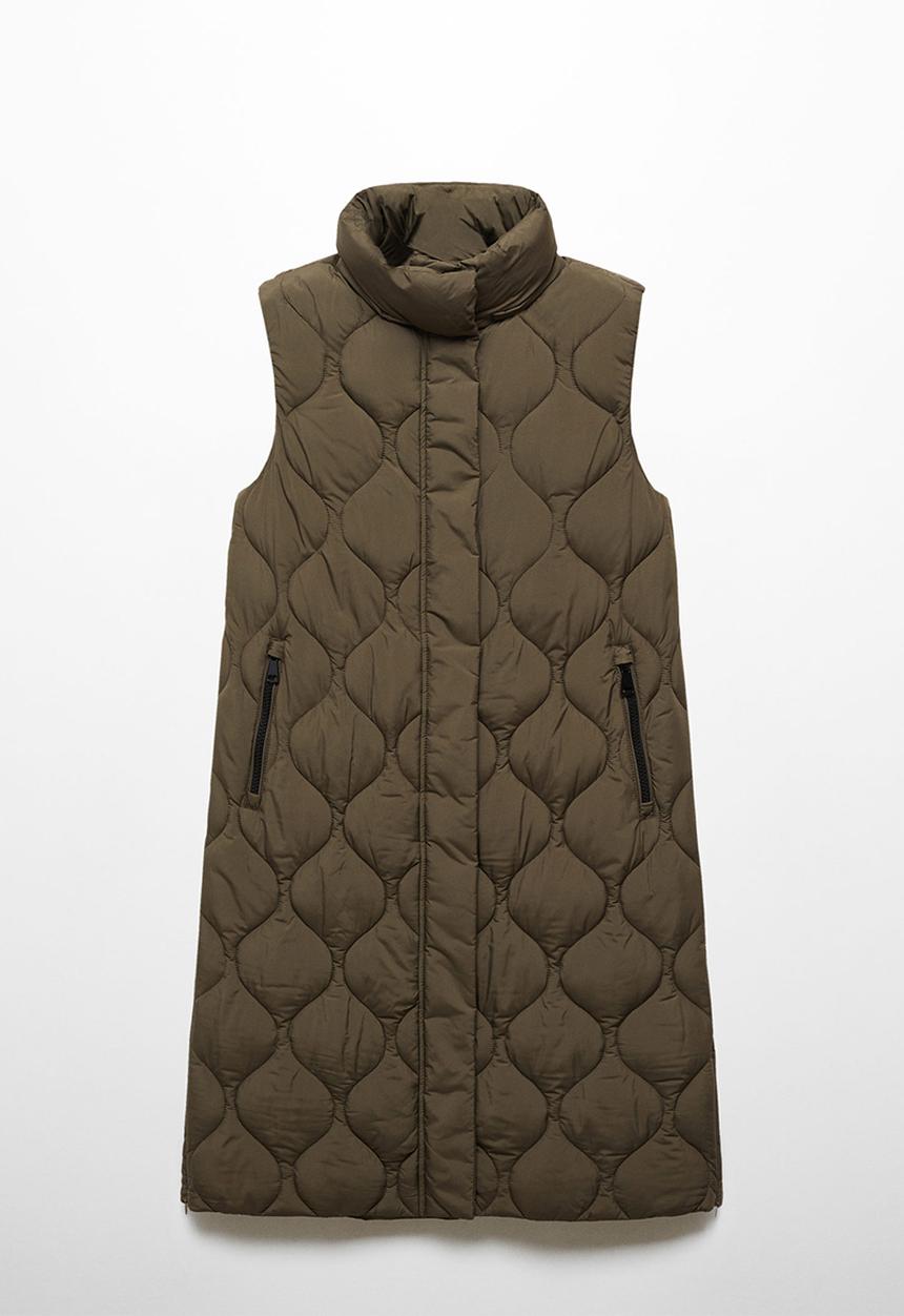 MANGO - Waistcoat borrasca - beige/khaki