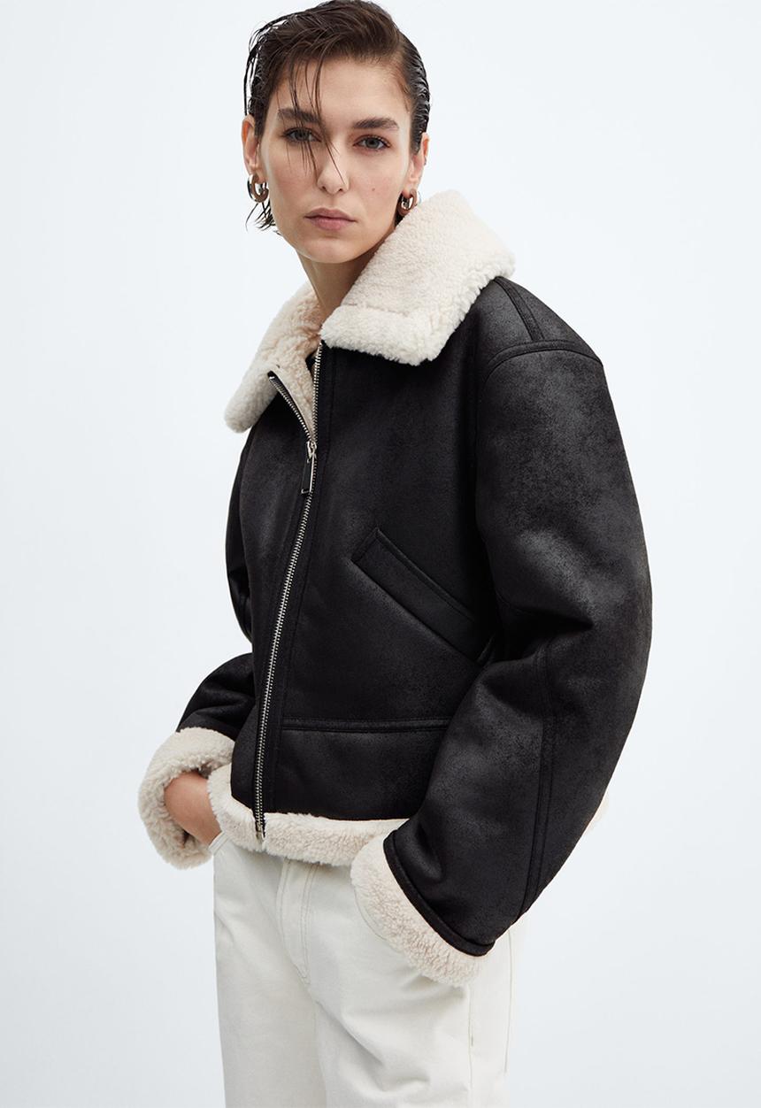 MANGO - Jacket splash - black