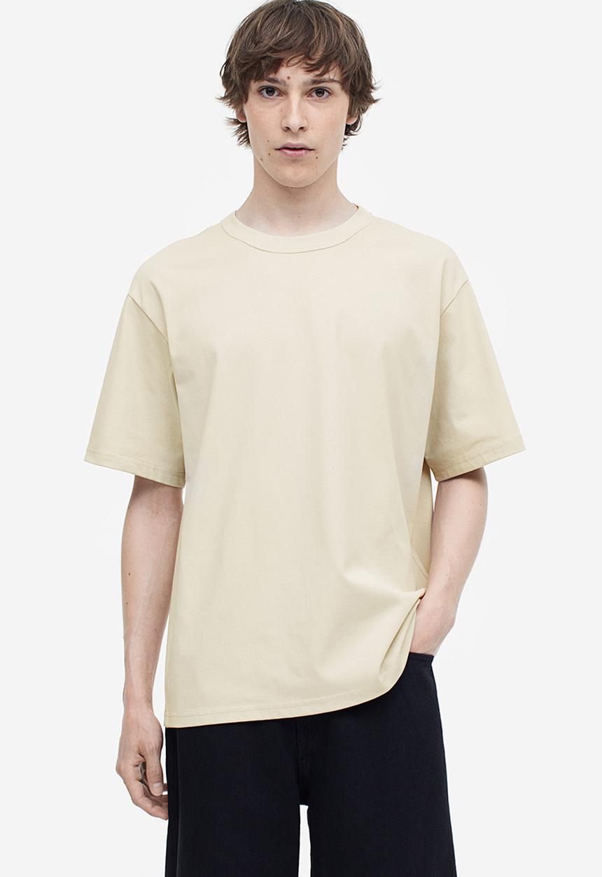 H&M - Coolmax® relaxed fit T-shirt - light beige