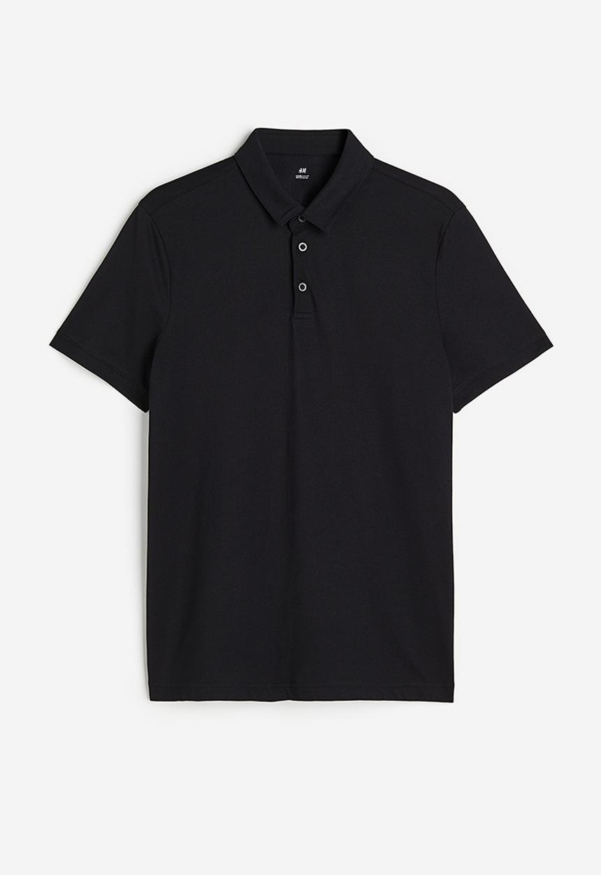 H&M - Coolmax® slim fit polo shirt - black