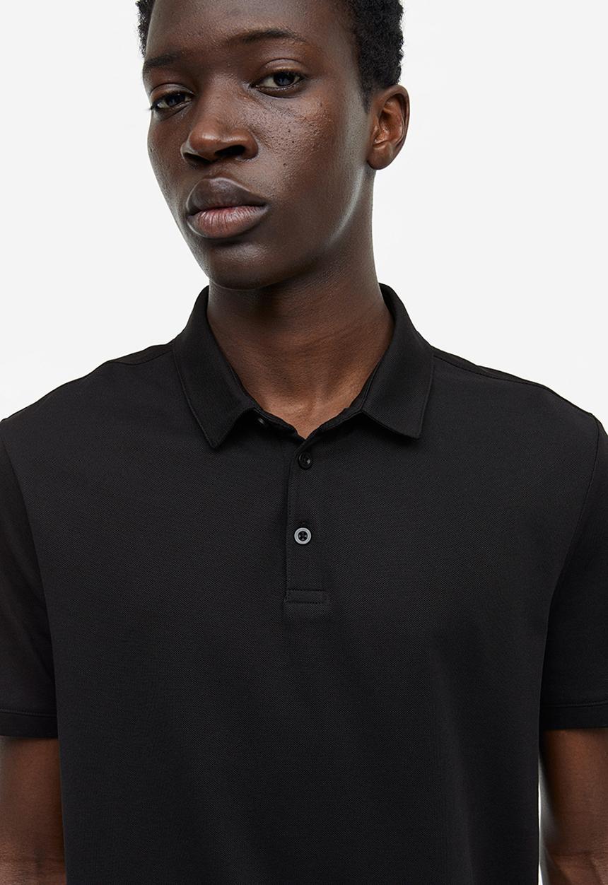 H&M - Coolmax® slim fit polo shirt - black