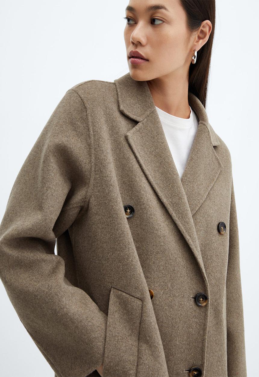 MANGO - Coat picarol - medium brown