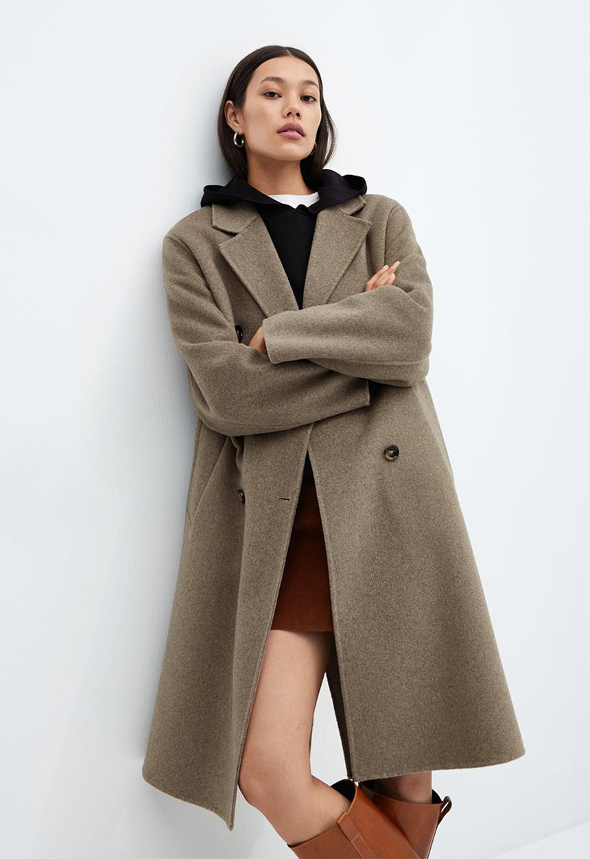 MANGO - Coat picarol - medium brown