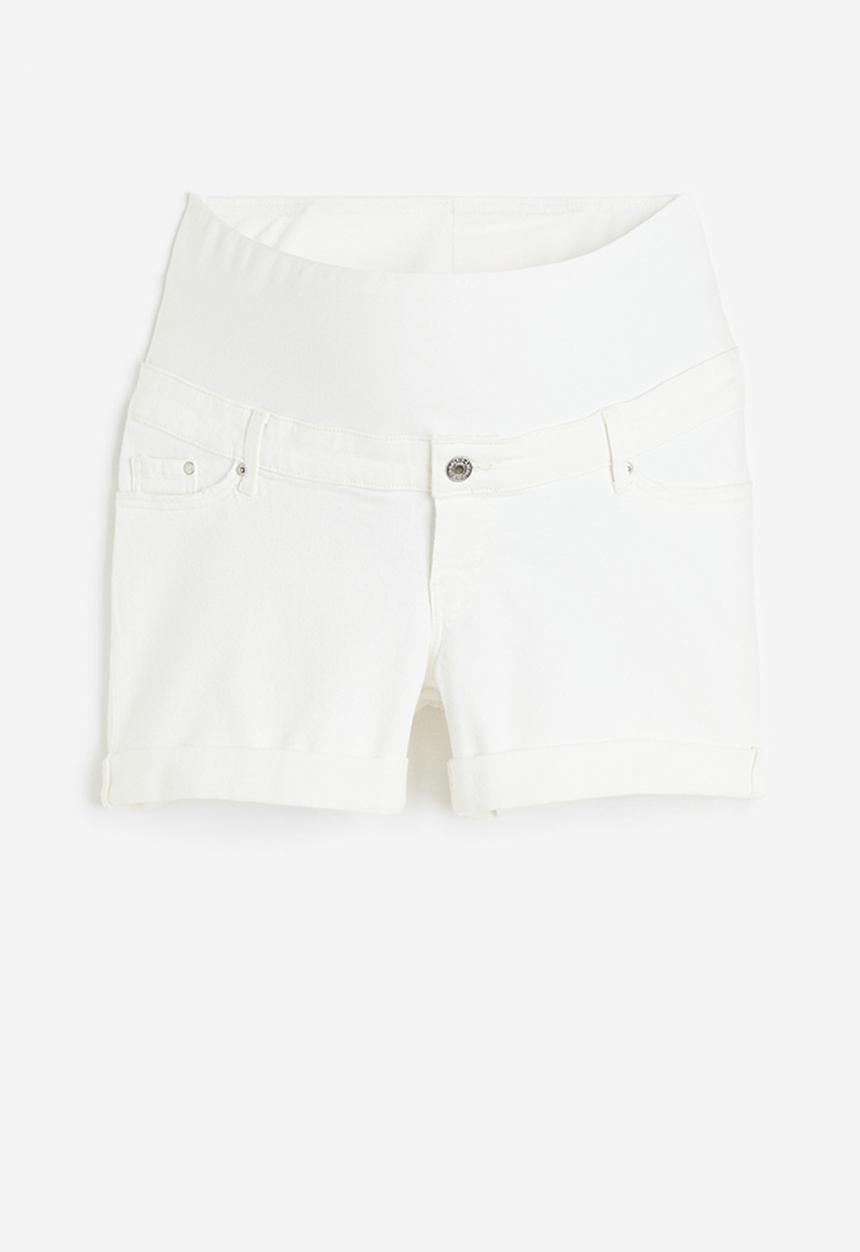 H&M - Mama denim shorts - white