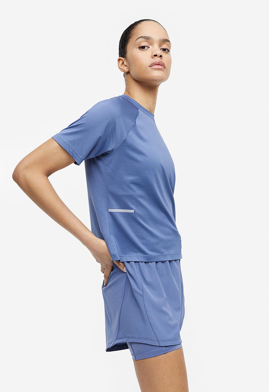 H&M - Drymove™ double-layered running shorts - blue