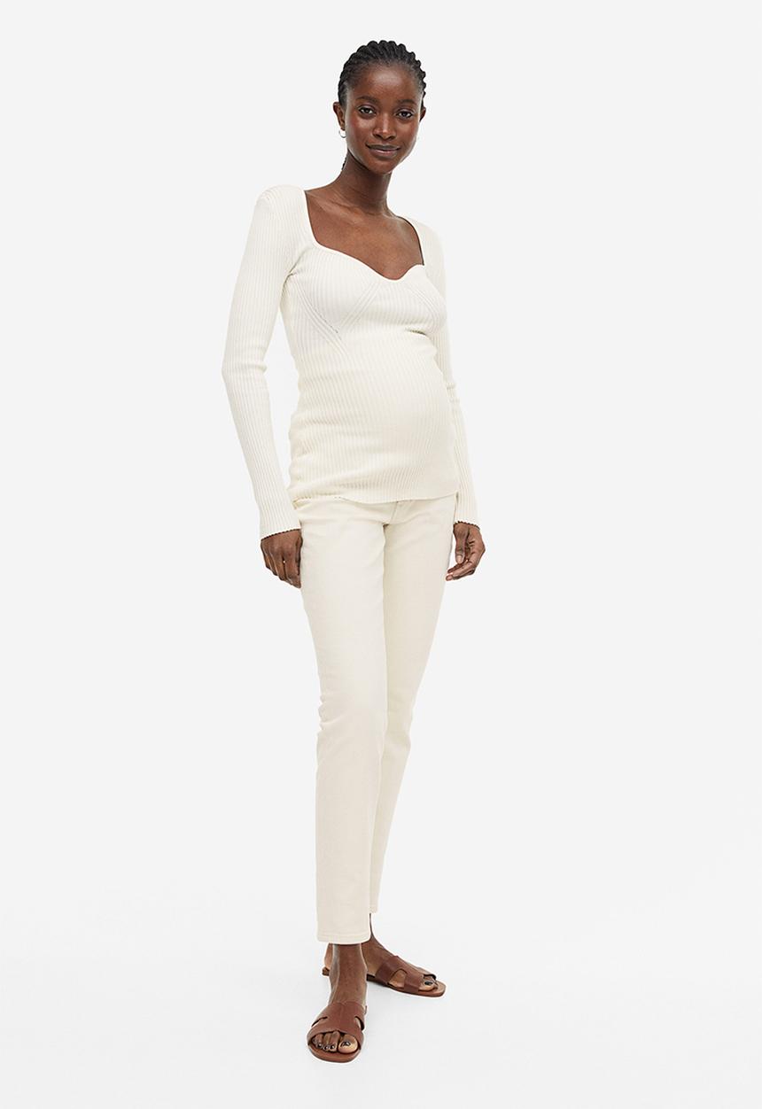 H&M - Mama slim ankle jeans - cream