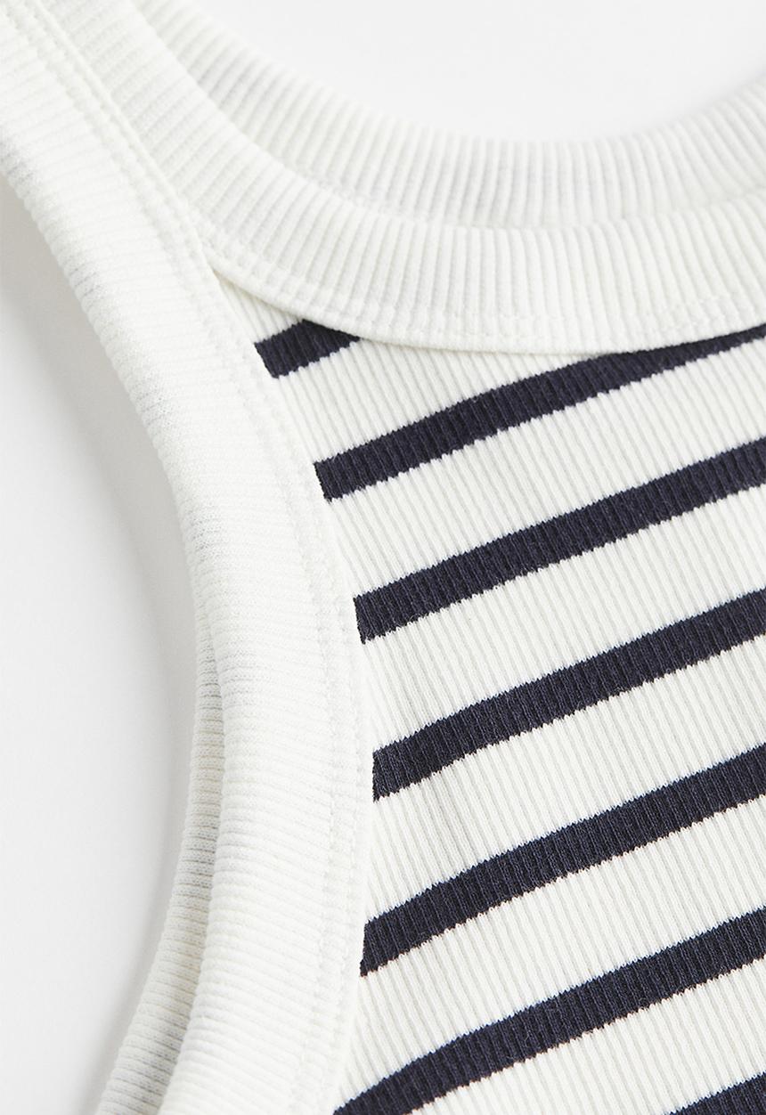 H&M - Ribbed dress - white striped