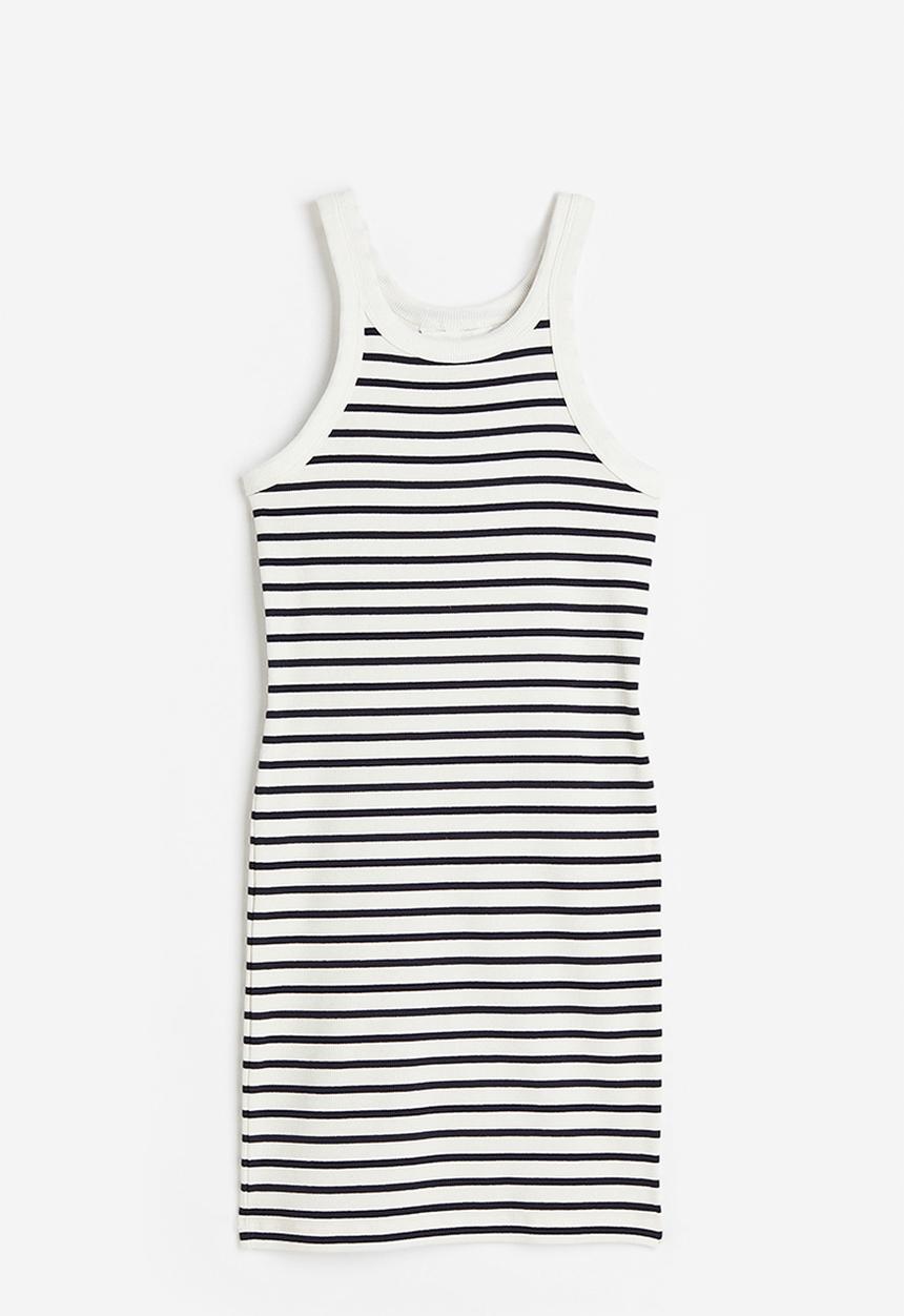 H&M - Ribbed dress - white striped