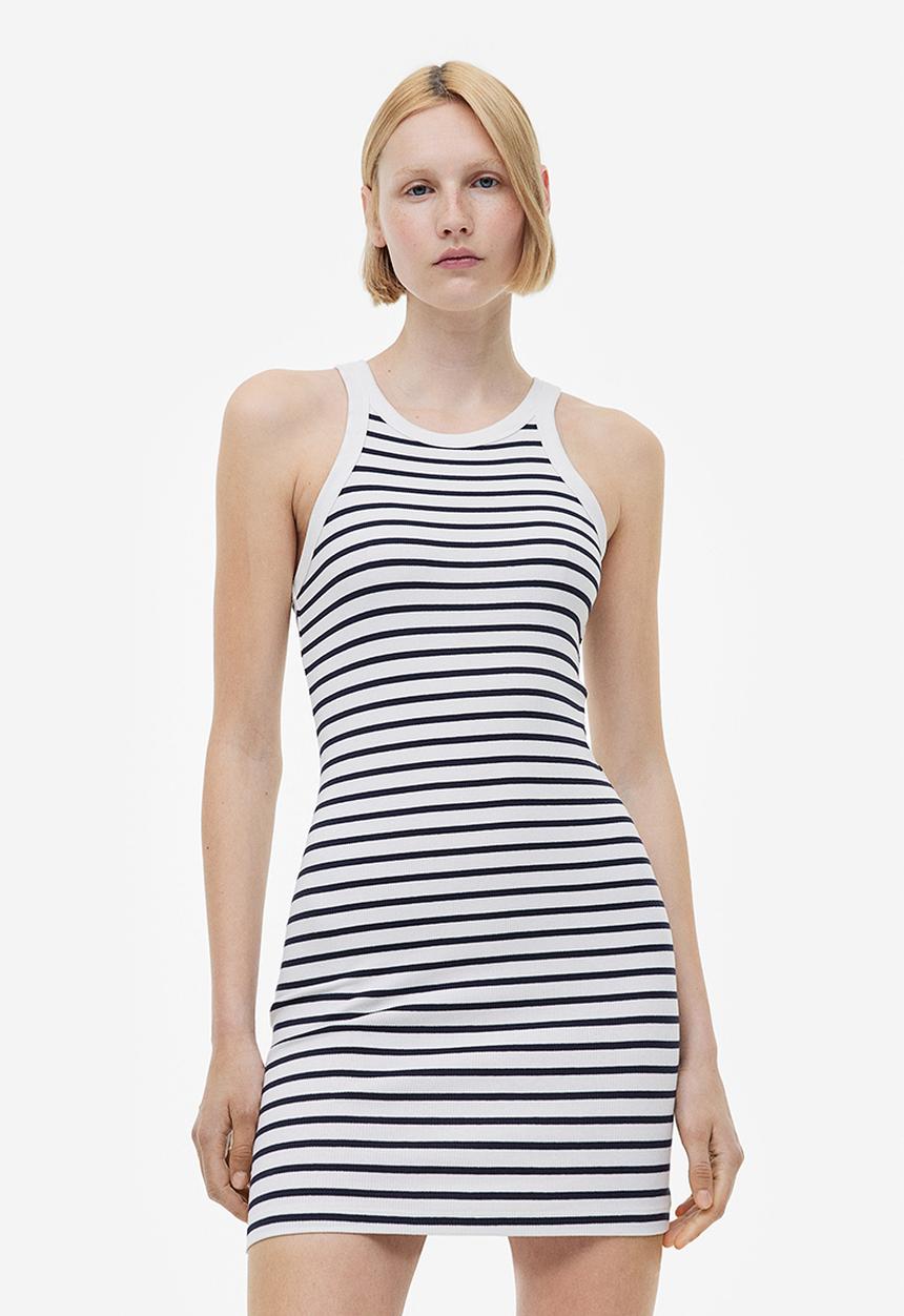 H&M - Ribbed dress - white striped