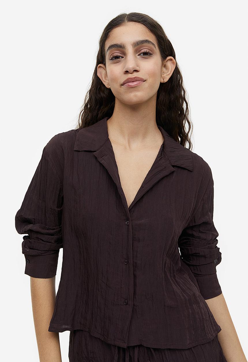 H&M - Long-sleeved shirt - dark brown