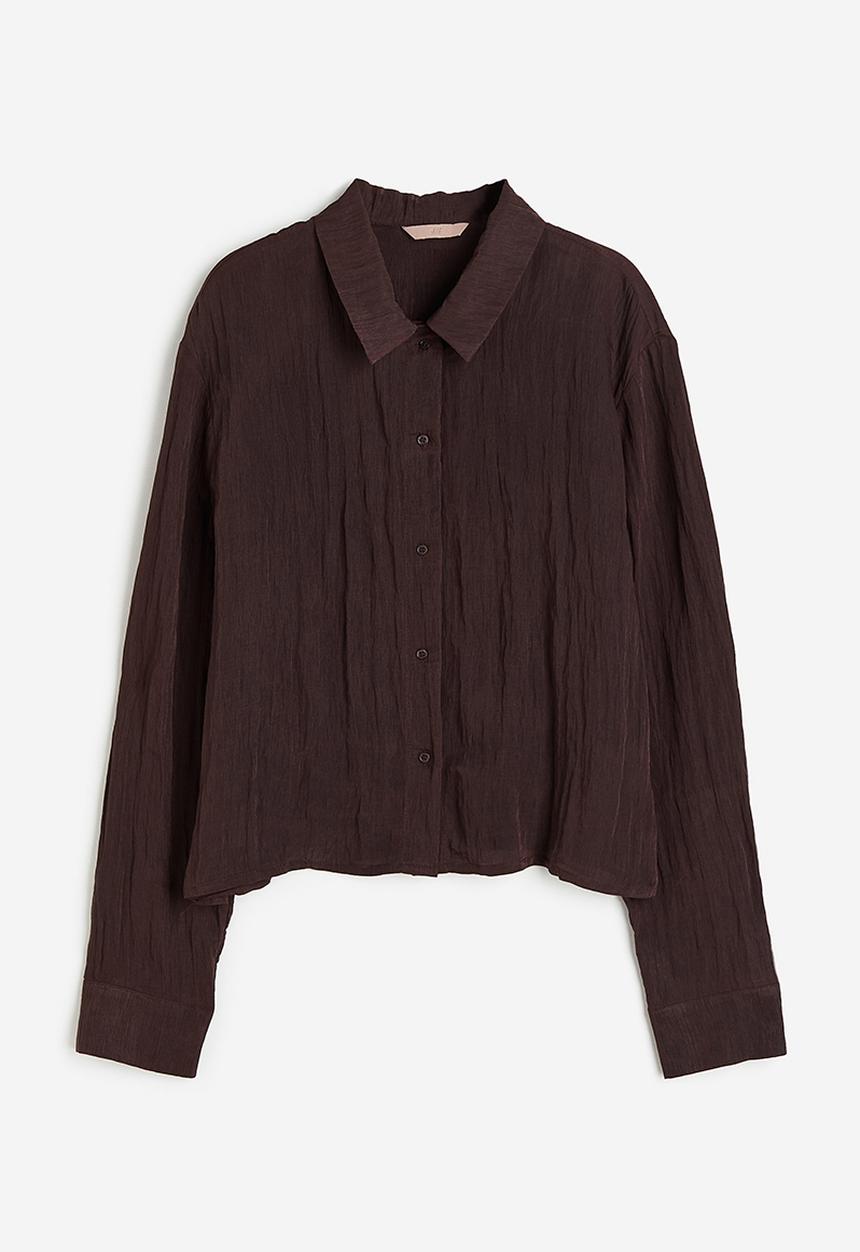 H&M - Long-sleeved shirt - dark brown