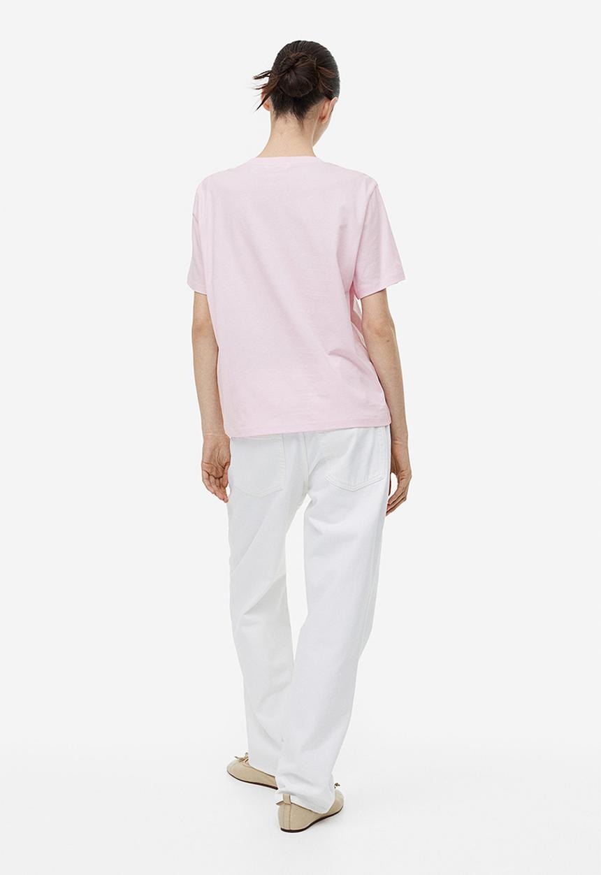 H&M - Cotton t-shirt - light pink & lemon