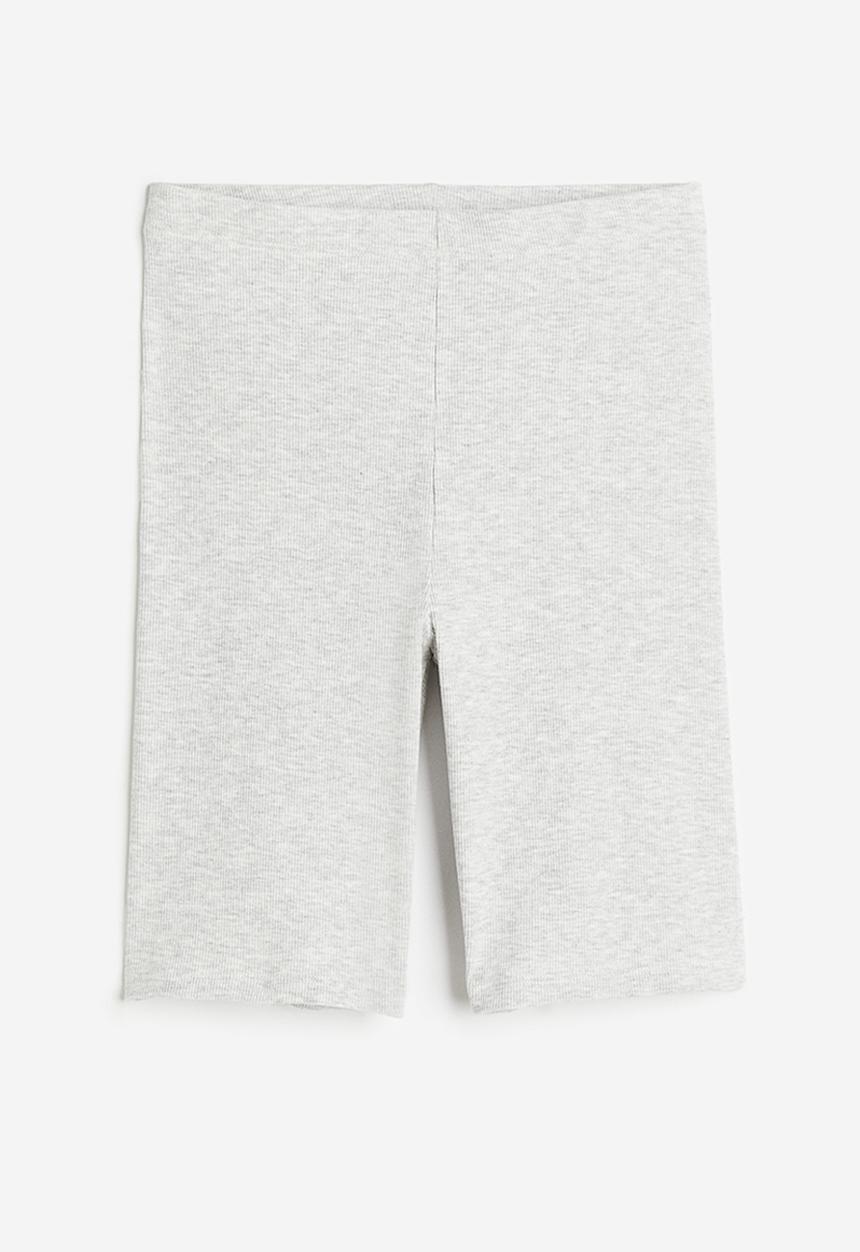 H&M - Ribbed cycling shorts - light grey marl 