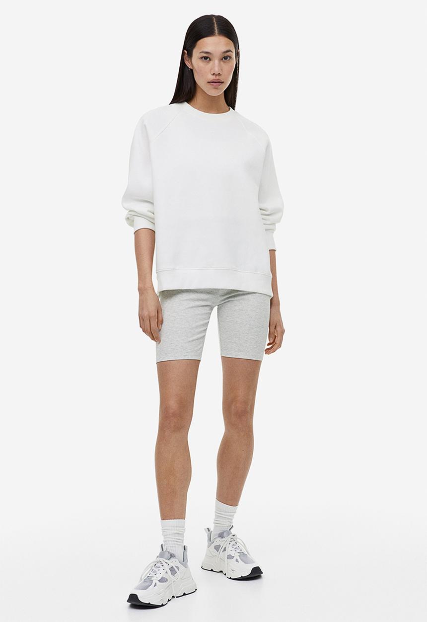 H&M - Ribbed cycling shorts - light grey marl 