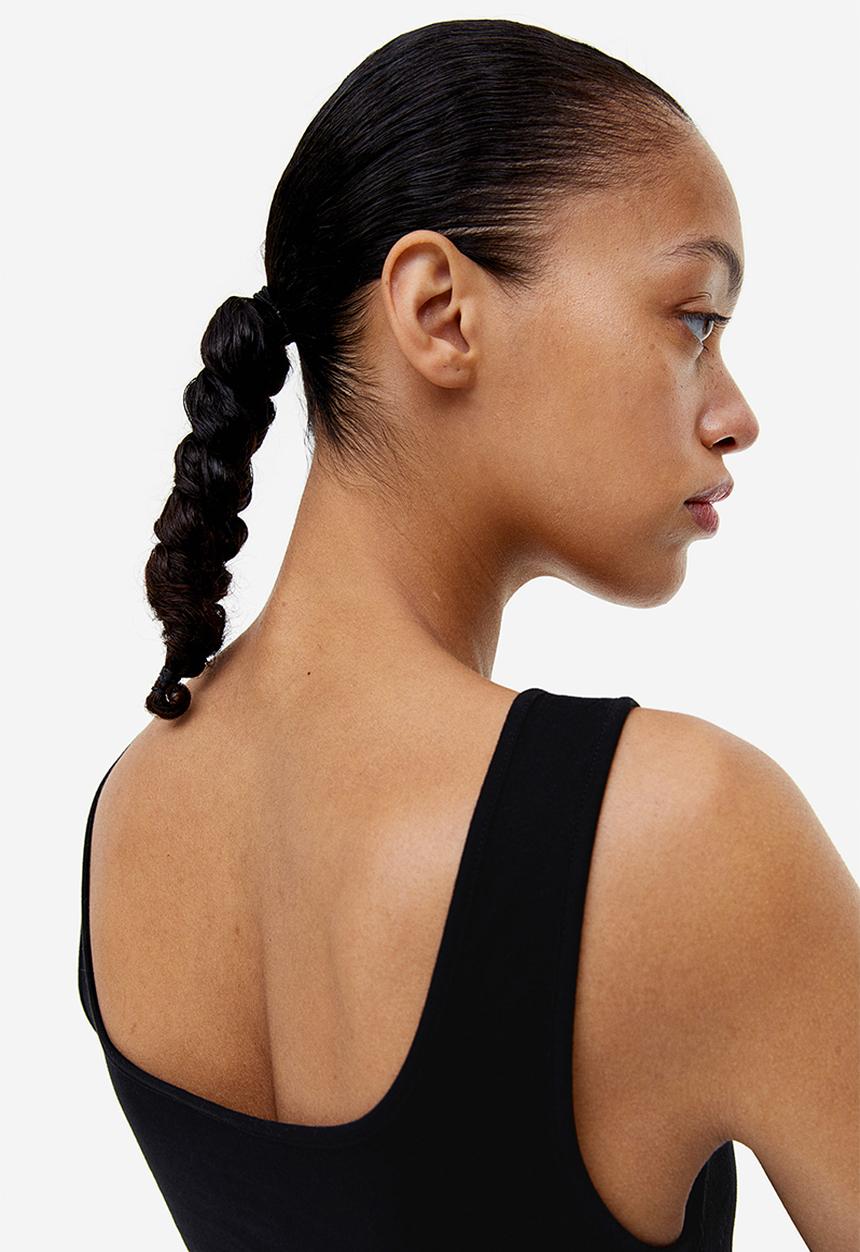 H&M - Square-neck thong body - black