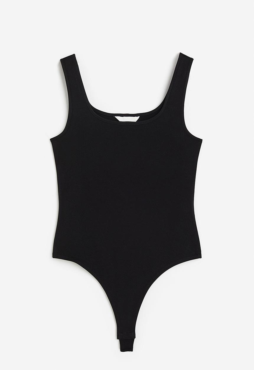 H&M - Square-neck thong body - black