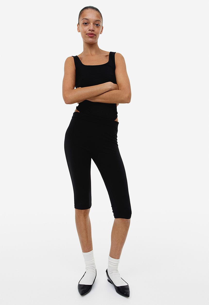 H&M - Square-neck thong body - black