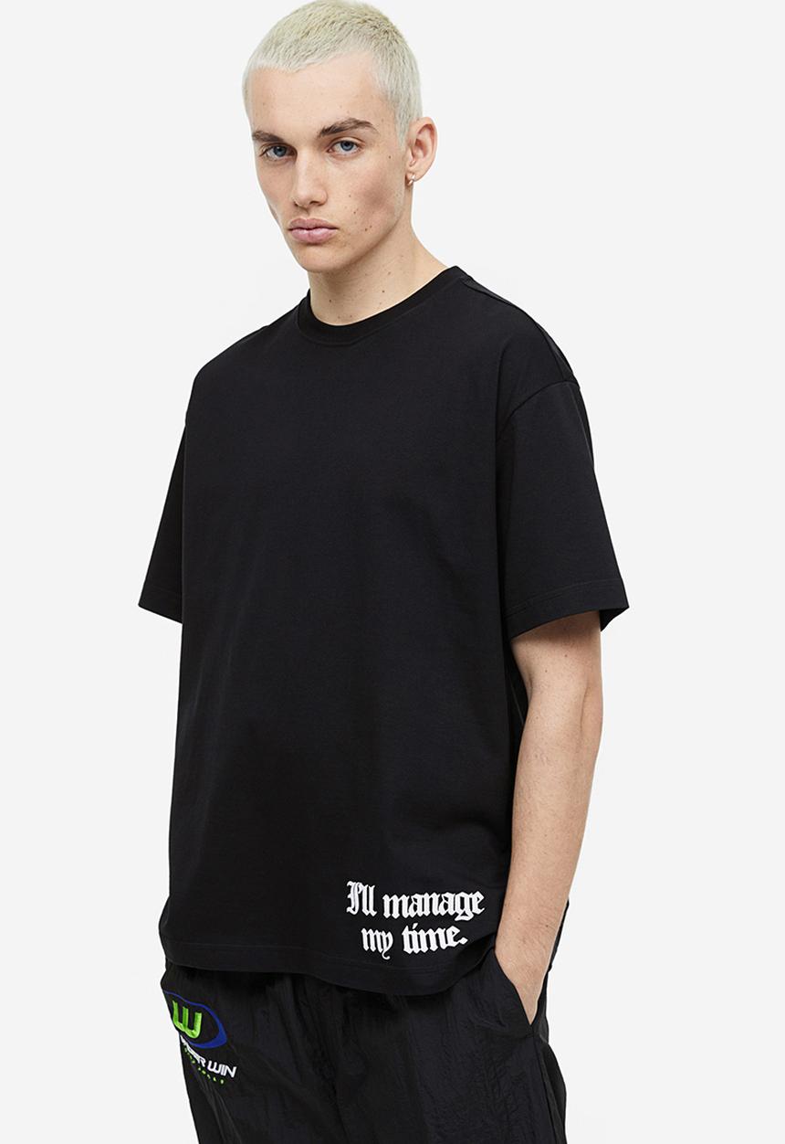 H&M - Relaxed fit printed t-shirt - black