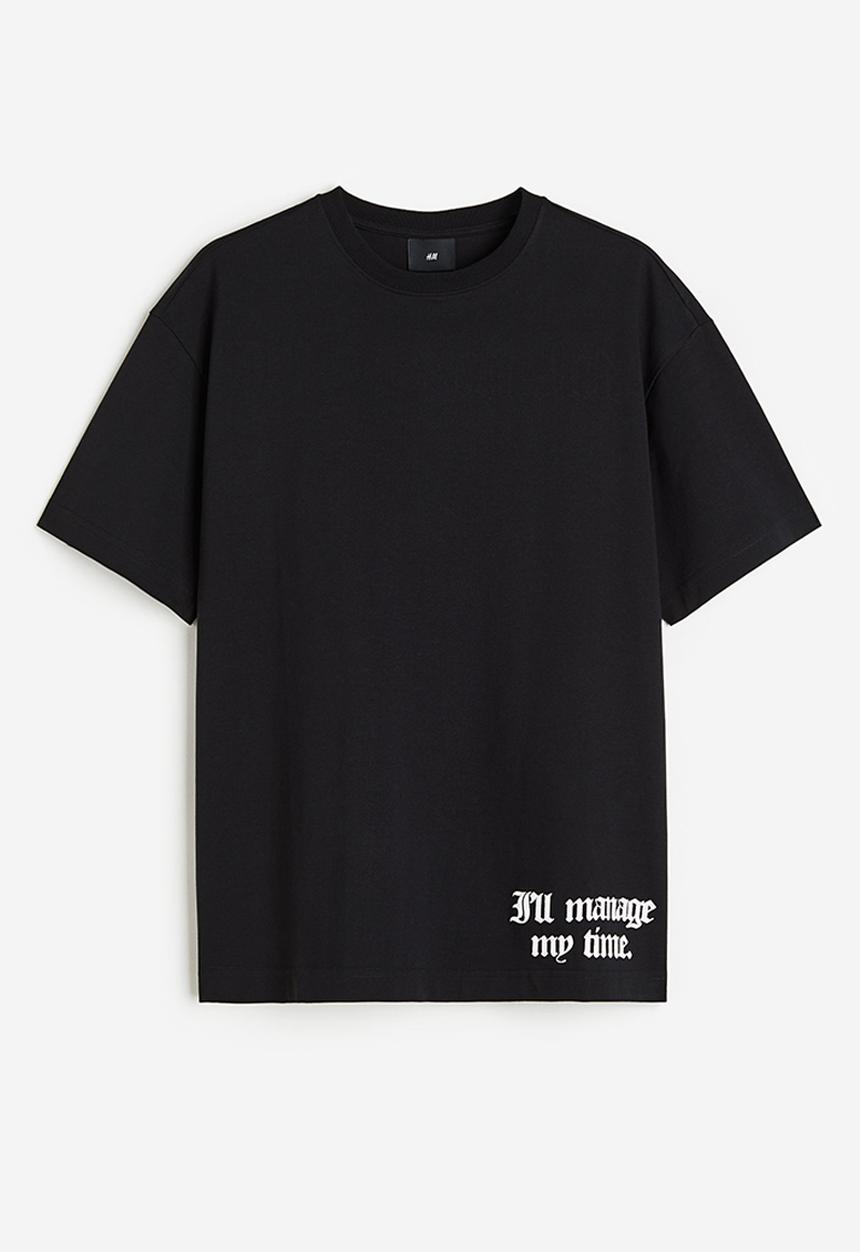 H&M - Relaxed fit printed t-shirt - black